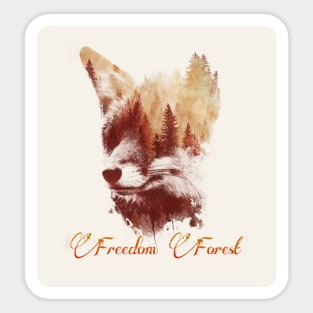 Freedom Forest Fox Sticker